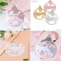 Other Event Party Supplies 1Pcs 127Mm Christmas Bauble Holiday Snowflake Tree Decorations Ornaments Family Gifts Gold Mirror Acryl Dhknx