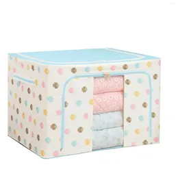 Storage Bags Oxford Cloth Steel Frame Box For Clothes Bed Sheets Blanket Pillow Shoe Holder Container Organiser CANQ889