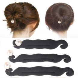 Simply Bun Hairstyle Accessories Women Braiding Hair Ball Head Hair Tool Sponge Hair Stick Pearl Hair Ring Bun Hair Accessories
