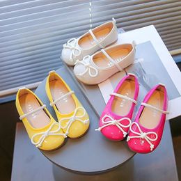Size 21-36 Kids Flats Children Princess Shoes Spring Bright Colours Girls Mary Jane Shoes Baby Toddler Girl Shiny Leather Shoes 240520