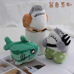 Stuffed Plush Animals Cute Simulation Shark Plush Key Chain Creative Scented Soft Plush Cartoon Shark Keychain Bag Pendant Key Ring Holder Kids Gift Q240521