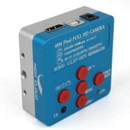 4K 48MP HDMI USB Digital Video Monocular Microscope Camera Continus Zoom 180X 300X C-Mount lens For Soldering Phone Repair Tools