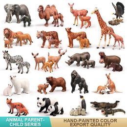 Novelty Games Solid Simulation Wild Animals Model Tiger Lions Elephants Zebra Animal Action Figures African Animals Family Model Set Toys Y240521