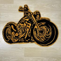 Carpets Cool Motorcycle Handmade Tufted Rug Soft Plush Kids Room Decor Carpet Non-Slip Bath Floor Mat Boy Birthday Gift Drop