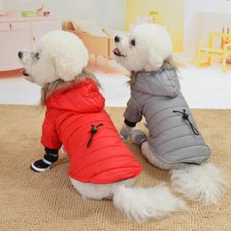 Dog Apparel Warm Winter Coat Adjustable Waist Doggy Coats For Small Medium Dogs Wind Resist Padded Jacket Puppy Chihuahua Yorkie Pug