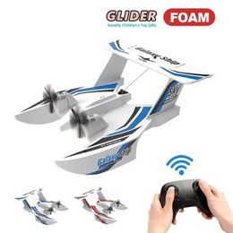 Aircraft Modle 2.4G RC aircraft radio controlled aircraft RC childrens toys Blue red EPP foam glider gliding in water and sky s2452089