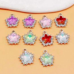 Charms 10pcs Ins Colourful Star Pendant DIY Handmade Jewellery Bracelet Necklace Earrings Beaded Accessories Materials