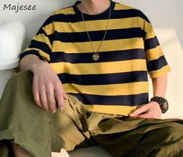 Tshirts Men Short Sleeve Plus Size 3XL Striped Chic Fashion Retro Tshirt Simple Harajuku Mens Tee Korean Style Oversize Basic8768072
