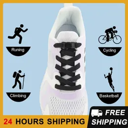 Shoe Parts Durable Laces Flat String No Tie Fits All Shoes Metal Lock Shoestring Laceless Lace-free Elastic Lazy Lace