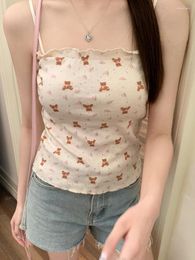 Women's Tanks 10colors Korean Style Camisole Women Bacis Tank Top Female Summer 2024 Sleeveless Floral Crop Tops Womens (X3301)
