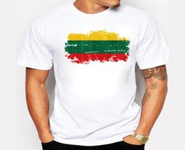 Excellent Quality Cotton T Shirt Men Clothing Basic Mens Tshirts Print Lithuania National Flag Nostalgic Style Tshirt8419172