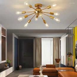 Ceiling Lights Nordic Creative Gold Lamp Modern Simple Black Chandelier Living Room Bedroom Restaurant Interior Decor Lighting Fixtures