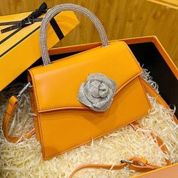 Shoulder Bags Mini Small Square Bag Tote Women Designer Luxury Handbags Handle Rhinestones Female Elegant Crossbody Silver