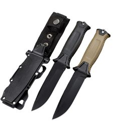 Special Offer H5201 Survival Straight Knife 12C27 Black Coated Drop Point Fine Edge Blade FRN Handle Outdoor Camping Hiking Fixed Blade Rescue Knives