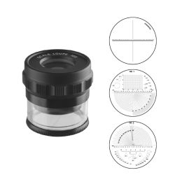 69HF Hand-held Microscope Magnifying Glass 10X- Jewellers Loupe Desktop ABS- Magnifier Portable Scale Loop for Cloth Repairing