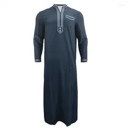 Ethnic Clothing Dress Robe Men Plus Size Polyester Saudi Slamic Stand Collar Arab Eid Kaftan Long Sleeve M-4XL M-XXXXL