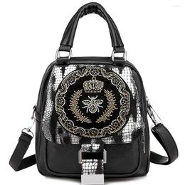 Backpack Style Diamond Backpacks For Women Ladies Luxury Designer Shoulder Bag Female Fashion Travel Handbags Girls High Quality 2024