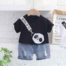 Clothing Sets Toddler Summer Clothes For Kids 2024 Fashion Cartoon Printed O-neck Short Sleeve T-shirts And Shorts Boys Boutique Set