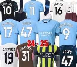 Soccer Jerseys HAALAND 24 25 DE BRUYNE PHILLIPS MANS CITIES GREALISH FERRAN MAHREZ FODEN BERNARDO JOAO CANCELO Z RODRIGO Football Shirt Men Kids Kit Sets Uniforms