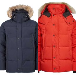 Winter Men Down Jackets Real Coyote Fur Designer Homme Puffer Outdoor Windbreaker Outerwear Hooded Fourrure Manteau Canada Wyndham Coat Hive s