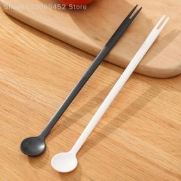 Spoons Kitchen Tasting Spoon Long Handle Milk Coffee Stirring Stick Fruit Fork Heat Resistant Cooking Tool For Home Restaurant