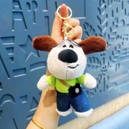 Keychains Lanyards Interesting puppy keychain used for car keys plush puppy keychain used for bag pendants cartoon animal toys filled keychain gifts Q240521