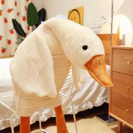 Plush Cushions Giant Fluffy White Goose Stuffed Animal Cute Duck Plush Toy Big Wings Goose Plush Soft Swan Hugging Pillow Gift for Kid Adult