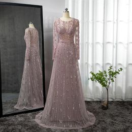 Party Dresses Serene Hill Pink Long Sleeves Evening 2024 Wedding Gowns For Mother Of The Bride DLA71696