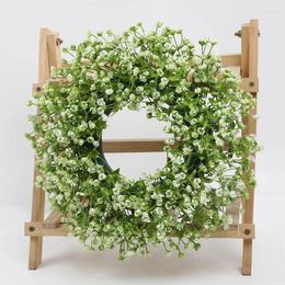 Decorative Flowers Artificial Plant Wildflower Wreath Spring Summer Front Door Hanging Ornament Fake Green Leaves Background Wall Window