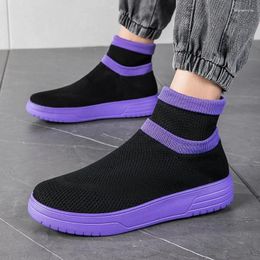 Casual Shoes Breathable Men Lightweight Outdoor Male Walking Anti-slip Men's Sneakers Slip On Flats Vulcanised 2024