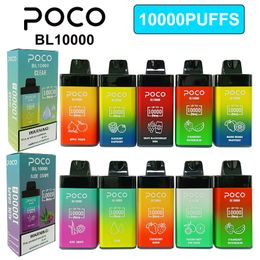 Original POCO BL10000 disposable E cigarette 10k puffs vape box 20ml pre-filled cartridges pod Rechargeable battery vape juice Mesh Coil vapor devices