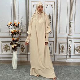Ethnic Clothing Kaftan Abaya Muslim Women Hooded Khimar Abayas Islamic Prayer Garment Eid Ramadan Hijab Dress Arabic Robe Burqa Overhead