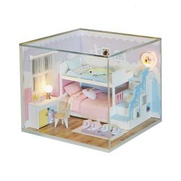 Hut 3D Wooden Doll Manual Assembling Kit Kids Birthday Gifts DIY Miniature House Room Box Toys for Children 1d081