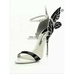 shipping Ladies Free patent leather high heel sandals buckle Rose solid butterfly ornaments Sophia Webster SANDALS SHOES b 148