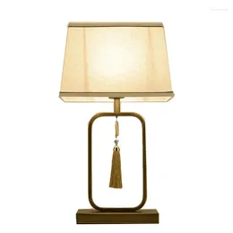 Floor Lamps Simplified Modern Fabric Chinese Style Desk Lamp Bedroom Bedside Wedding Study El Decoration