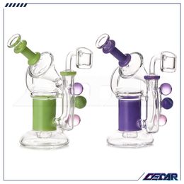 6 Inch Color Ball DAB Rig Glass Smoking Water Pipe Hand Oil burner pipe recycler bong With 14mm Quartz Banger