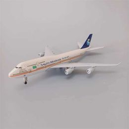 Aircraft Modle 20cm alloy metal aviation Saudi Arabia Boeing 747 B747 airline aircraft model die-casting aircraft model aircraft W-wheel aircraft s2452089