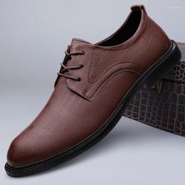 Casual Shoes 2024 Trend Male Comfortable Oxfords Shoe High Quality Men Wedding Dress Genuine Leather Lace-Up Men's Business