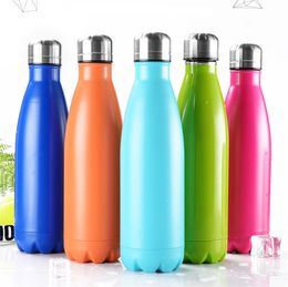 Home 500ml/750ml Water Bottles Coke Mug Stainless Steel Bottles Insulation Cups Thermoses Fashion Movement Vacuum Cup LT147