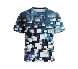 Block Design Men039s 3D T shirt Graphic Optical Illusion Short Sleeve Party Tops Streetwear Punk Gothic Round Neck Summer7367806