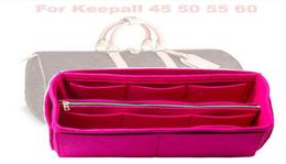 Cosmetic Bags Fits Keepall 45 50 55 60 Insert Organiser Purse Handbag Bag in Bag3mm Premium Felthandmade 20 Colorsw detachable Zi6311087