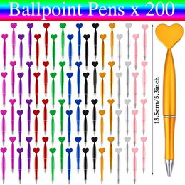 220Pcs Heart Shaped Ballpoint Pens Novelty Gel Ink For Student Teacher Office School Home Supplies Party Favours Gifts