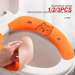 Toilet Seat Covers 1/2/3PCS Household Bathroom Lavatory Cover Set Pedestal Cartoon WC Sticky Pad Washable Universal