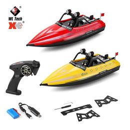 Model Set WLtoys WL917 RC boat 2.4G with light RC high-speed boat waterproof model built-in propeller boat childrens gift toy S2452196