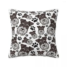 Pillow Schnauzer Puppy Dog Plaid Pillowcase Printing Polyester Cover Decoration Animal Case Bed Square 45X45cm