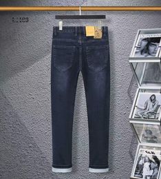 Mens Jeans Summer Thin Elastic Classic Business Casual Slim Fit Soft Fabric Denim Pants High Quality Mens Straight Leg Pants L