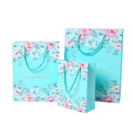 Gift Wrap Rose Candy Cookie Paper Bag Pink Flower Chocolate Box Wedding Party Biscuit Packaging Valentines Day Drop Delivery Home Gard Dhng1