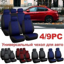 Car Seat Covers Universal Car Full Seat Cover Styling Car Seat Protector Design Airbag and Rear Split Bench Compatible Covers For NISSAN KIA-RIO T240520