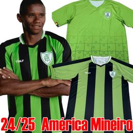 24 25 America Mineiro Soccer Jerseys FABINHO JUNINHO AZEVEDO Special Edition Green Men Short Sleeve Uniforms Football Shirt