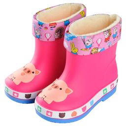 2023 New Boys Girls Fashion PVC Rain Boots Waterproof Kids Cartoon Rainboots Children Non-slip Water Shoes Wellies L2405 L2405